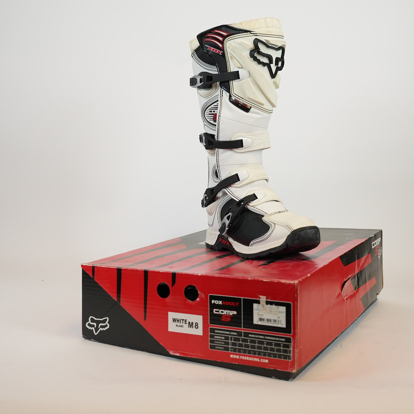 FOX Comp5 Crosstövlar Vit/Svart