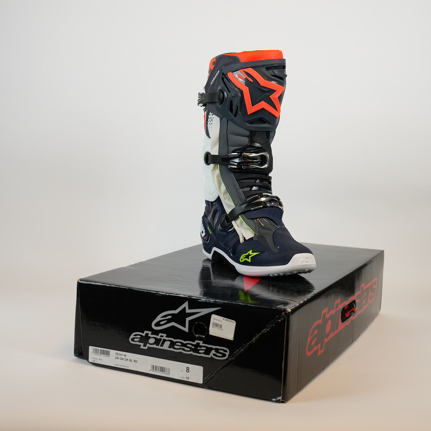 ALPINESTARS Tech 10 Crosstövlar Grå/Blå/Röd