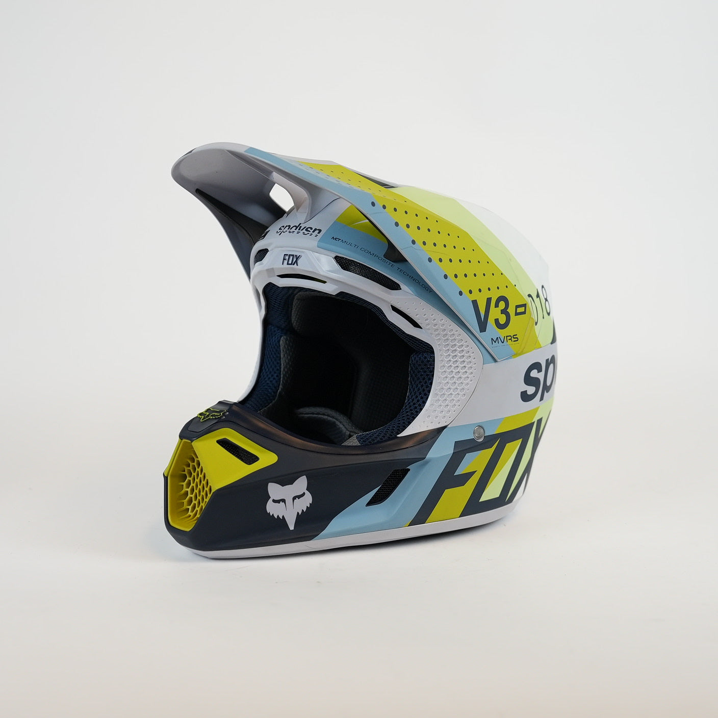 FOX V3 Mips Crosshjälm Grå/Gul/Blå