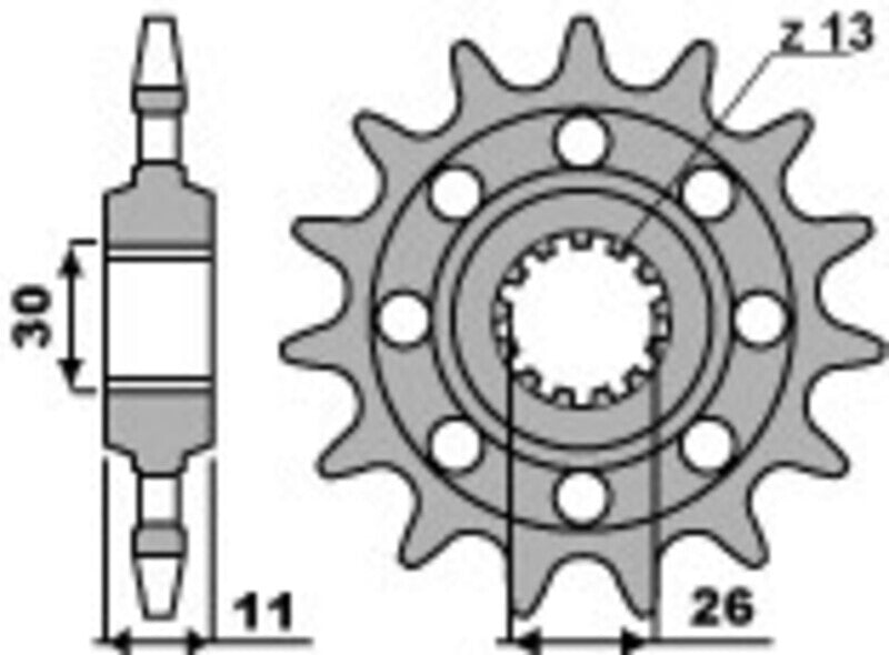 EK/PBR Chain kit 520 SRX2 - 15/46-122 - Steel Standard Rear Sprocket