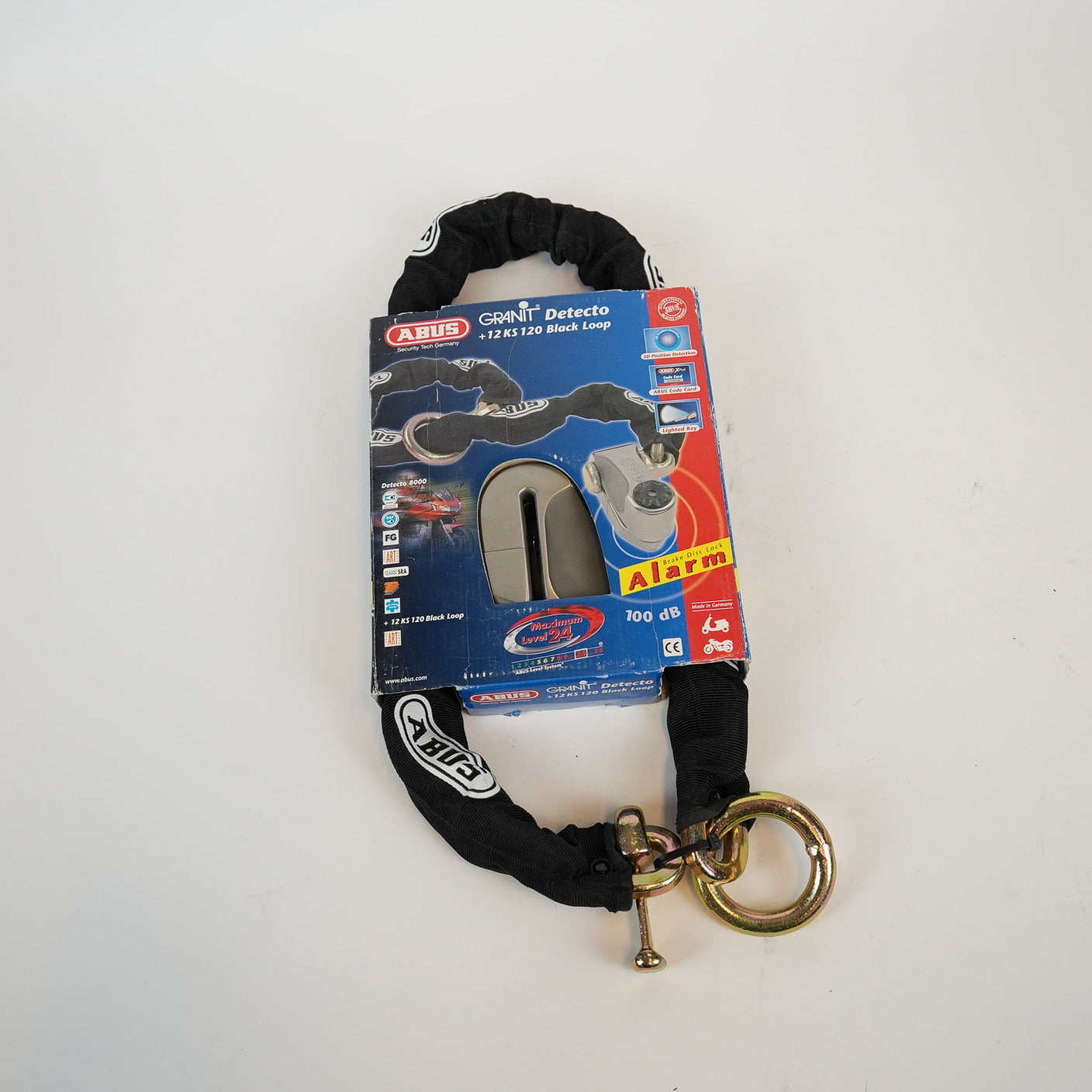 ABUS Granit Detecto Larm 100Db Med Kätting 120Cm