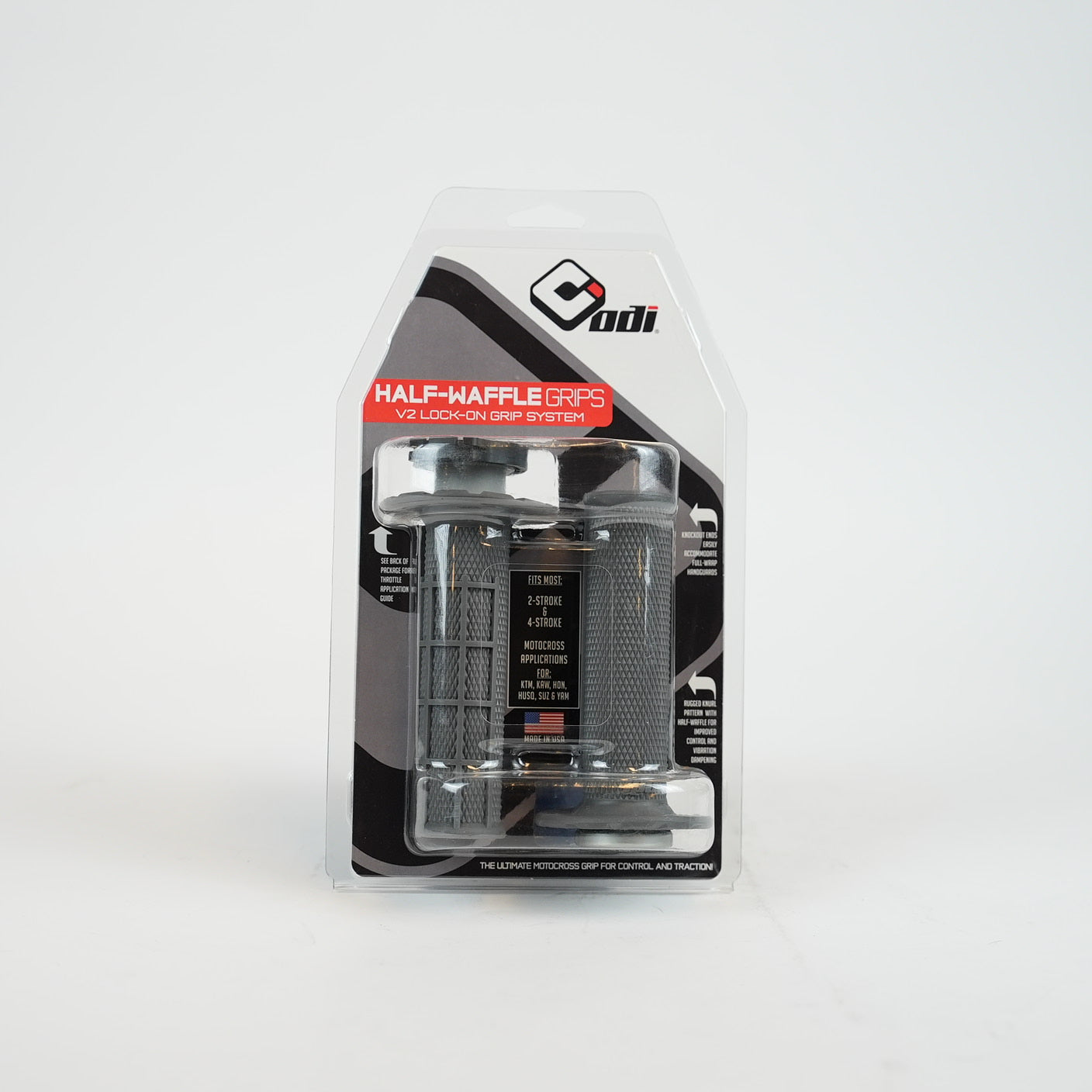 ODI Handtag Lock-On Mörk Grå - Half Waffle