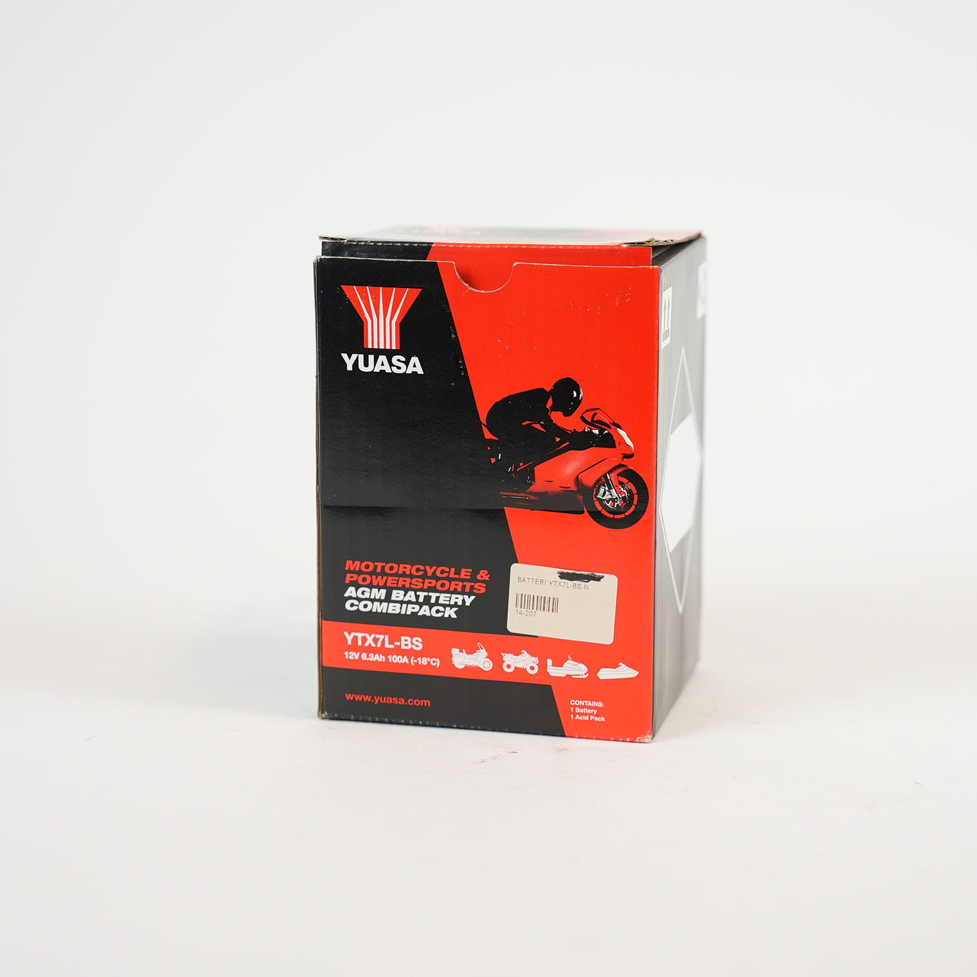 YUASA Agm Startbatteri 12V 6Ah YTX7L-BS