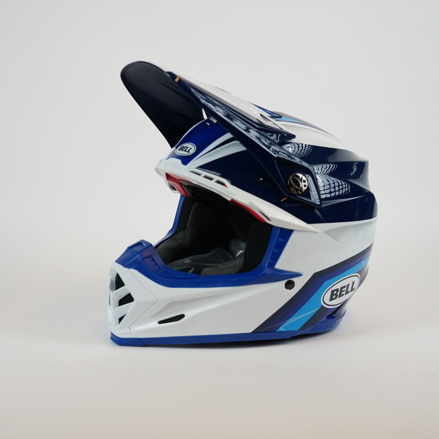 BELL Moto9S Flex Blues Crosshjälm Vit/Svart/Blå