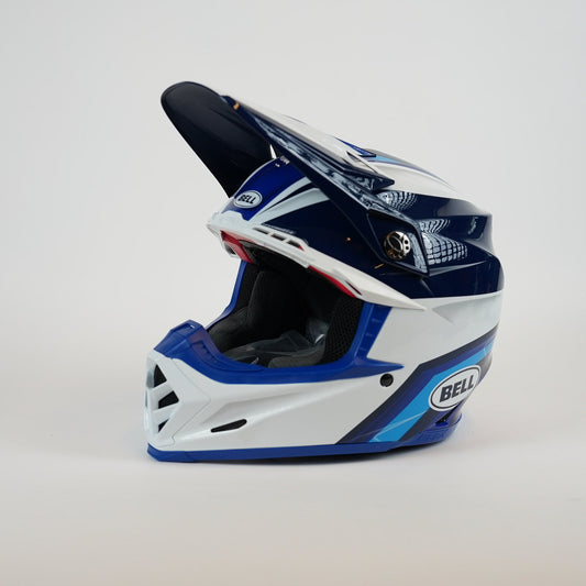 BELL Moto9S Flex Blues Crosshjälm Vit/Svart/Blå