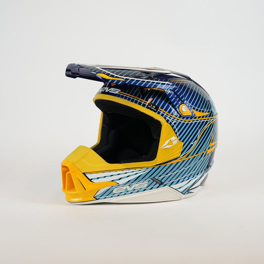 EVS Cyan Crosshjälm Blå/Gul/Vit