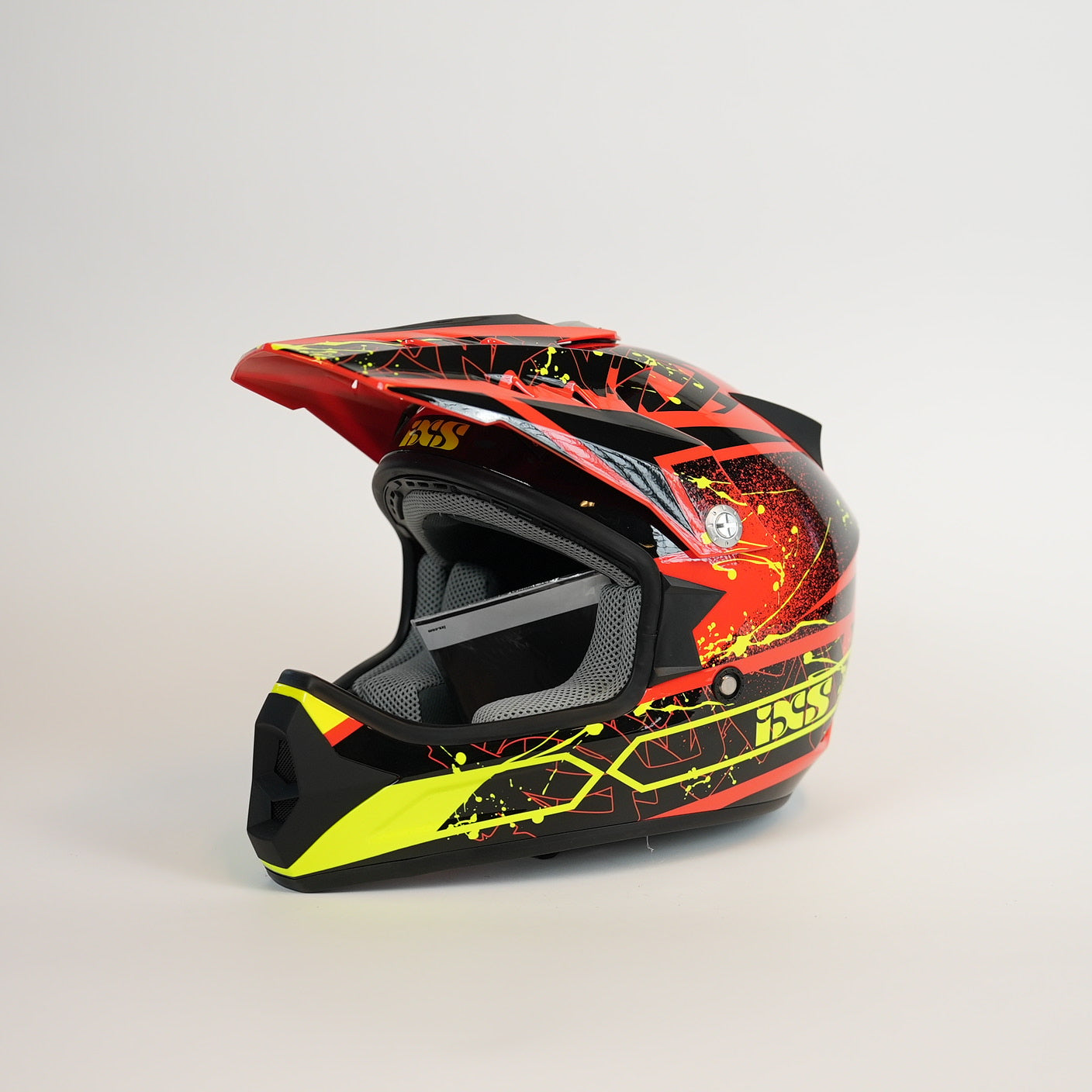 IXS Crosshjälm Barn Röd/Gul/Svart