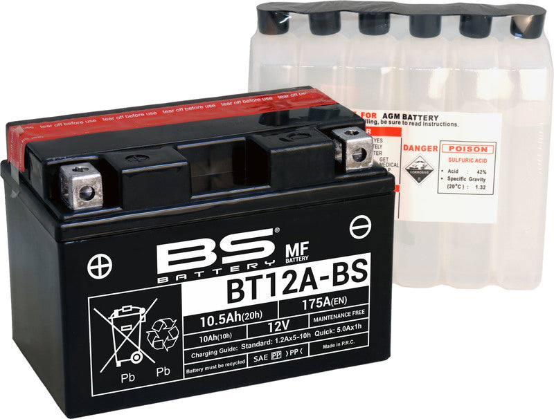BS Battery Underhållsfritt AGM-batteri BT12A-BS