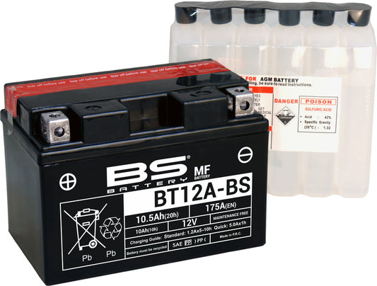 BS Battery Underhållsfritt AGM-batteri BT12A-BS