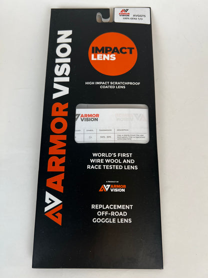 Armor Vision Impact Lens 100% Gen2 Tear-Off – Clear AVGGT5