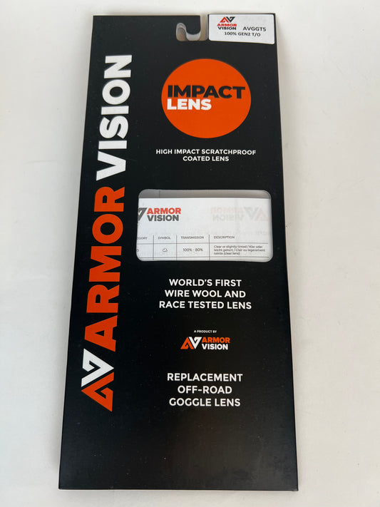 Armor Vision Impact Lens 100% Gen2 Tear-Off – Clear AVGGT5